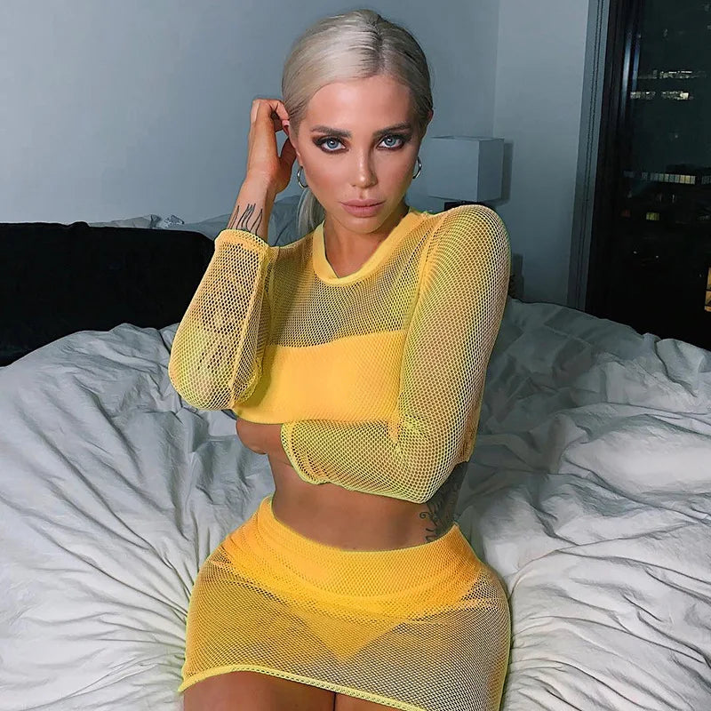 Two-Piece Long Sleeve + Mini Skirt