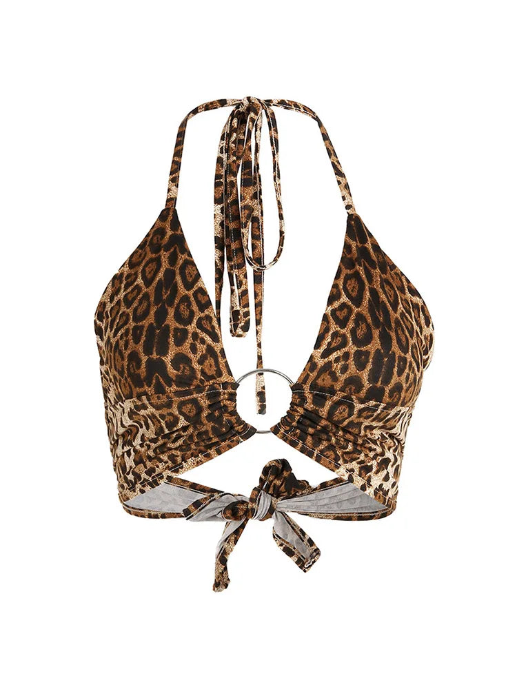 Leopard Print Crop Tank Top