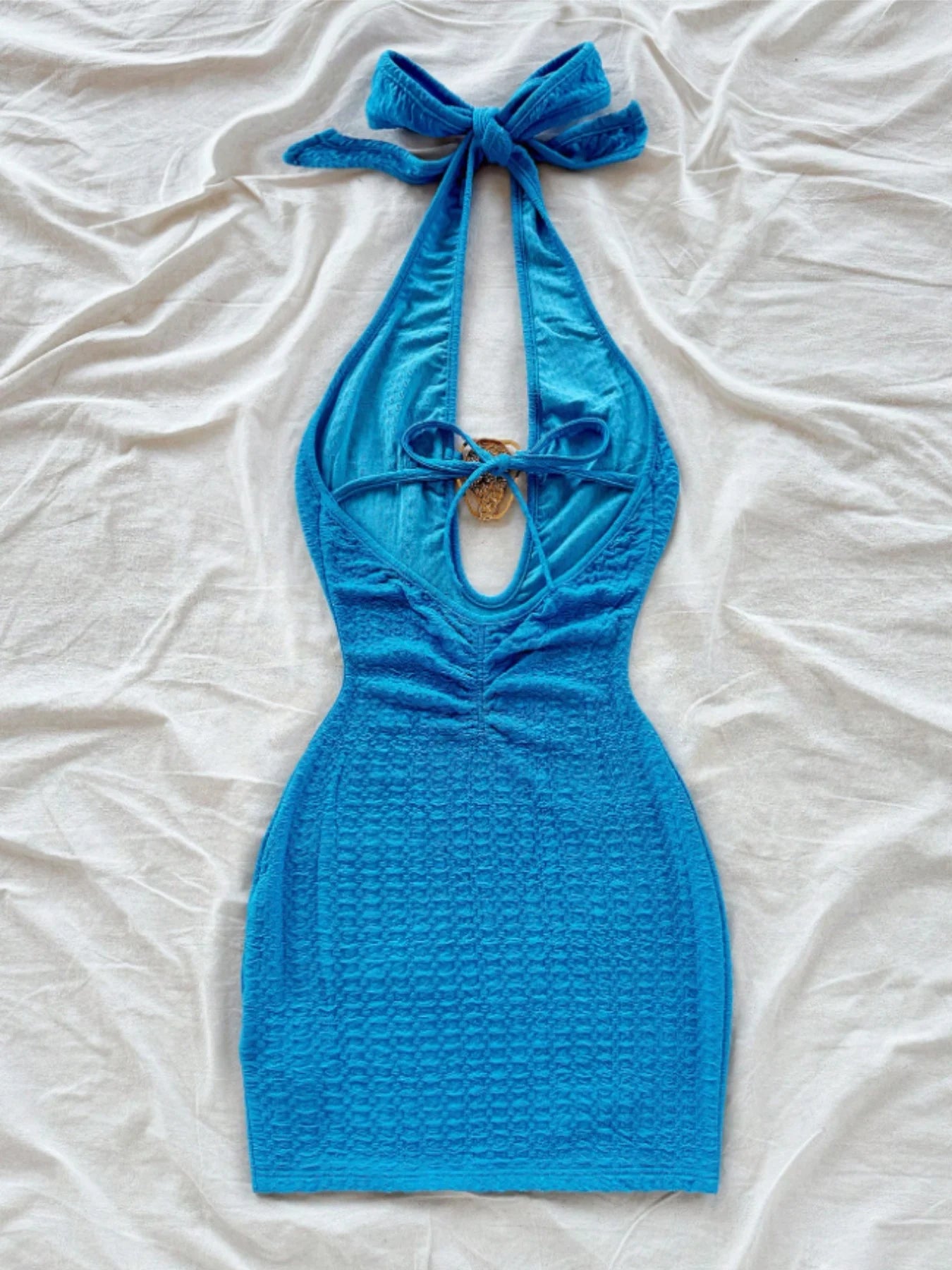 Sequined Halter Mini Dress